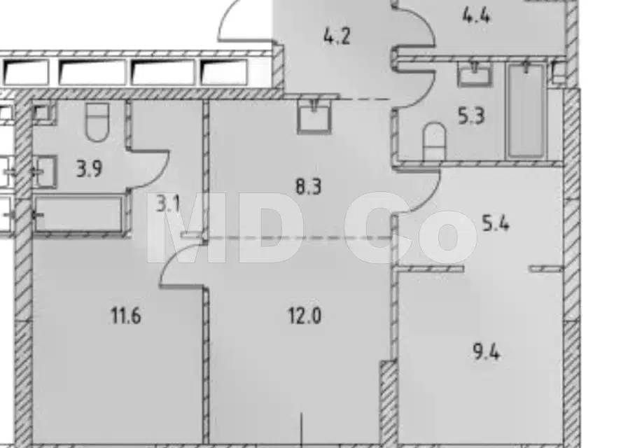 Продаётся 3-комнатная квартира, 67.6 м²