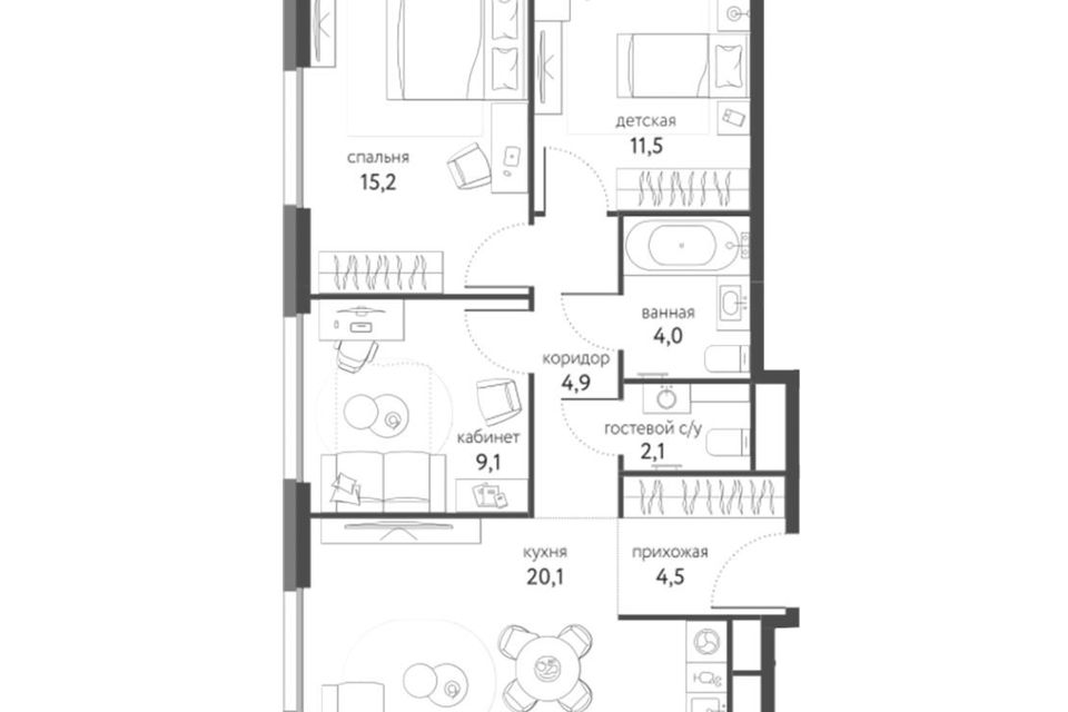 Продаётся 3-комнатная квартира, 71.4 м²