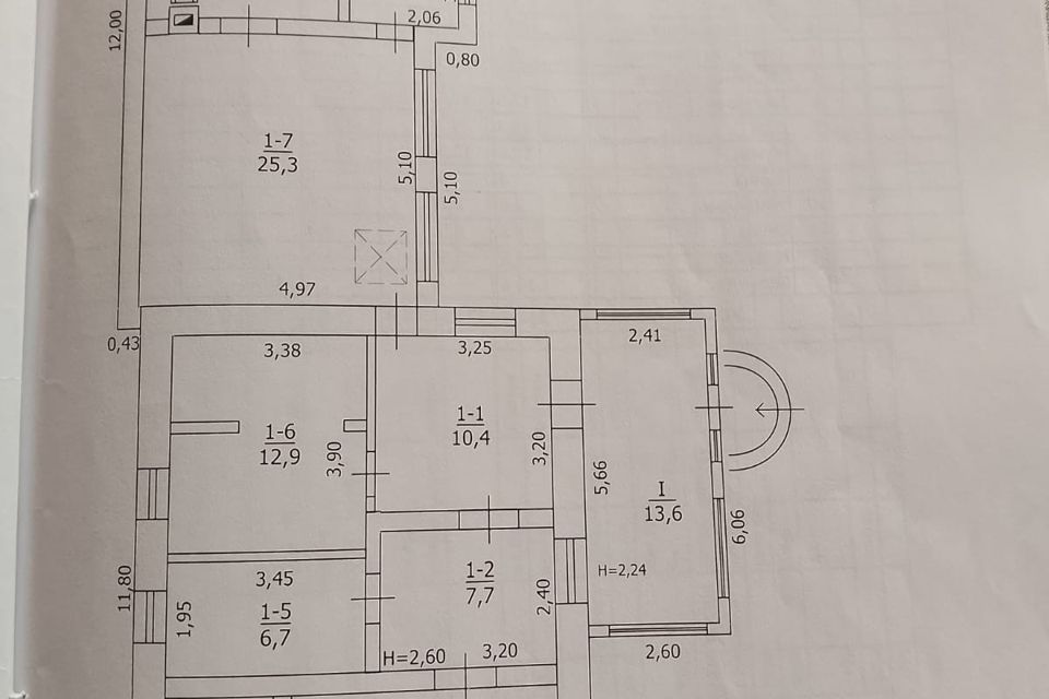 Продаётся 1-этажный дом, 124 м²