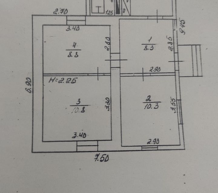 Продаётся 1-этажный дом, 46 м²