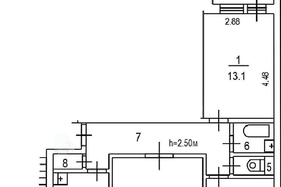 Продаётся 3-комнатная квартира, 62 м²