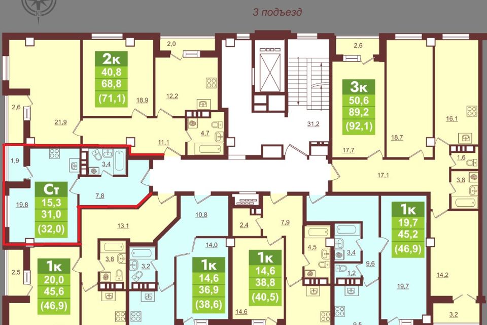 Продаётся студия, 32 м²