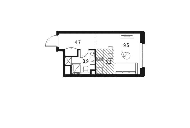 Продаётся студия, 21.3 м²