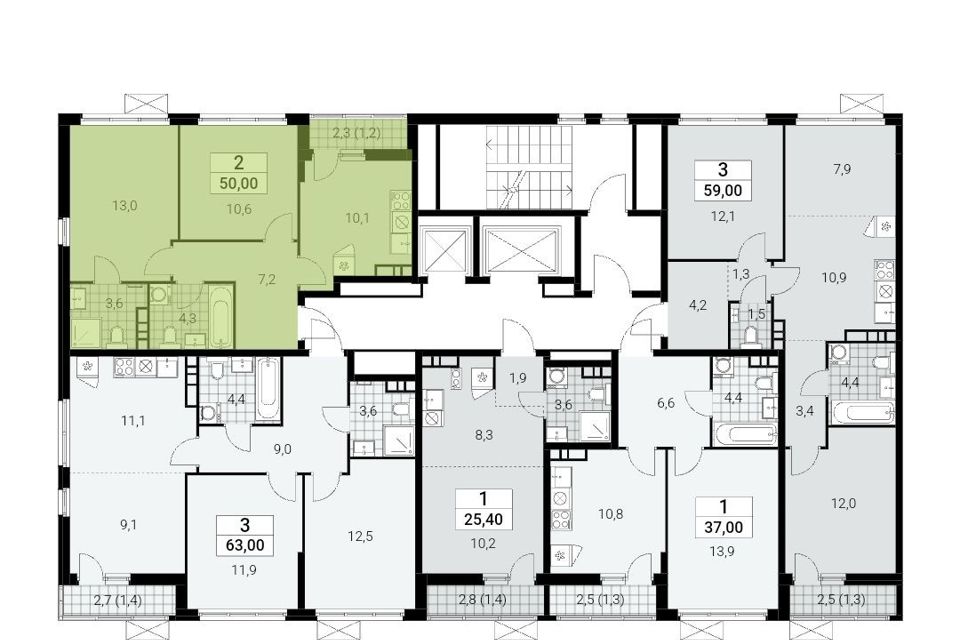 Продаётся 2-комнатная квартира, 50 м²