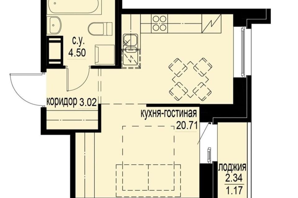 Продаётся студия, 30.57 м²
