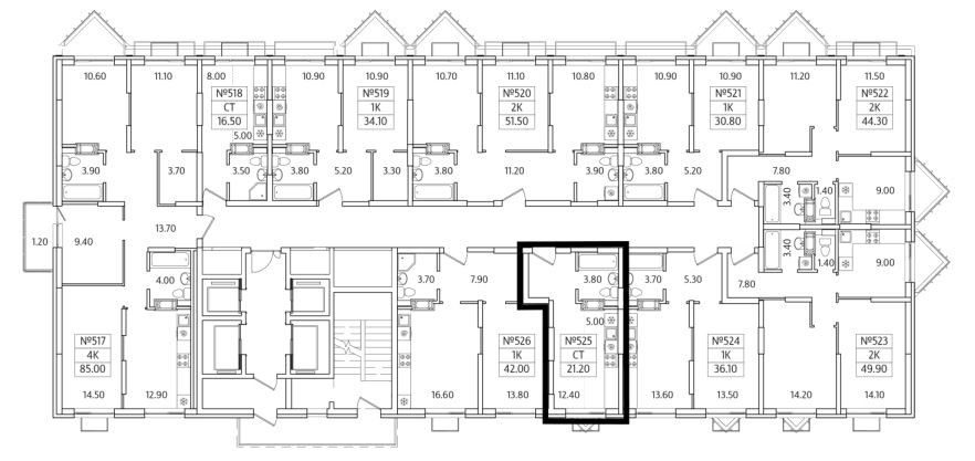 Продаётся студия, 21.4 м²