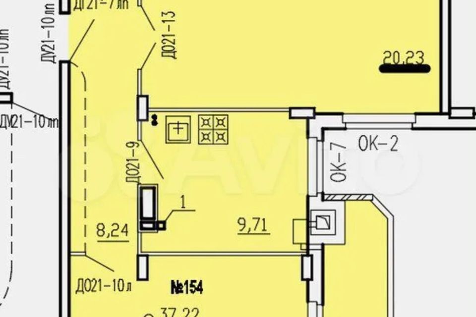 Продаётся 2-комнатная квартира, 63.6 м²