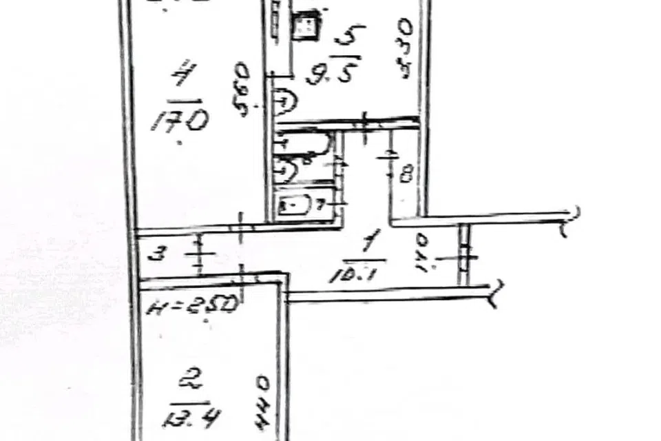 Продаётся 2-комнатная квартира, 58 м²
