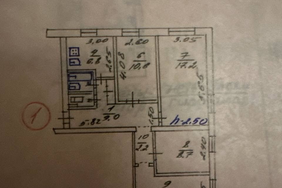 Продаётся 4-комнатная квартира, 74 м²