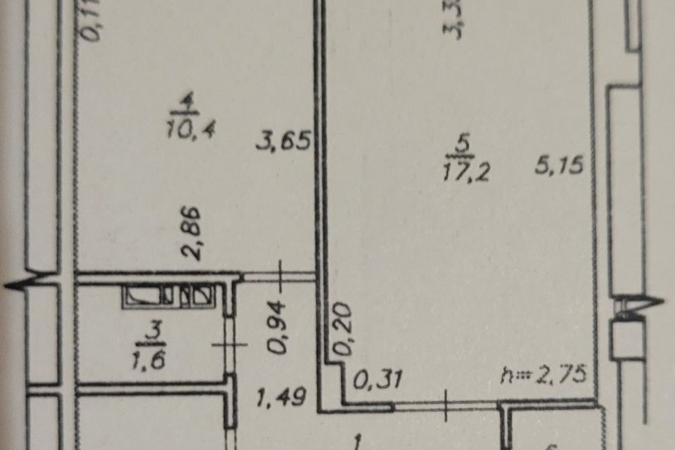Продаётся 1-комнатная квартира, 41.7 м²
