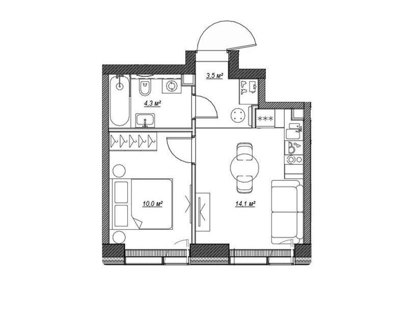 Продаётся 1-комнатная квартира, 31.9 м²