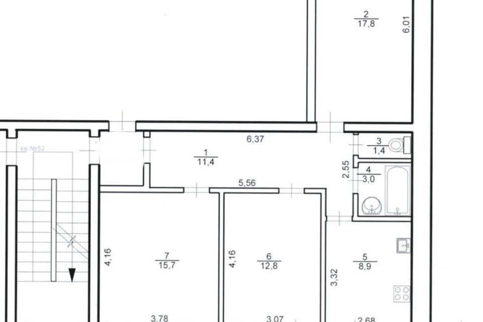 Продаётся 3-комнатная квартира, 71 м²