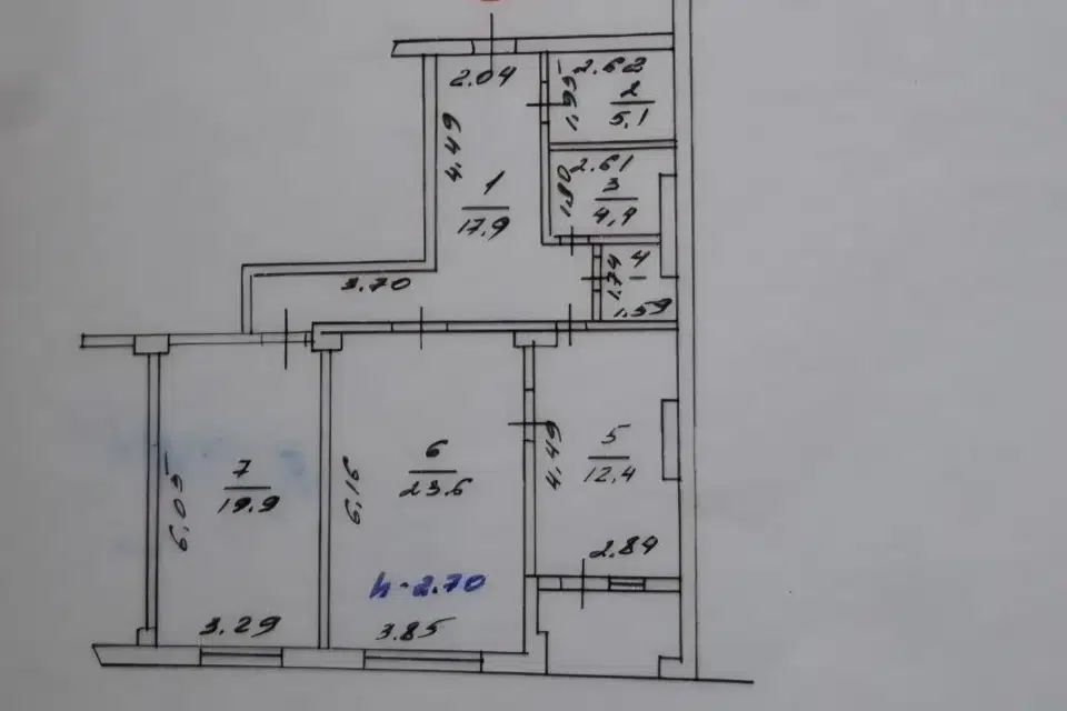 Продаётся 2-комнатная квартира, 87.4 м²