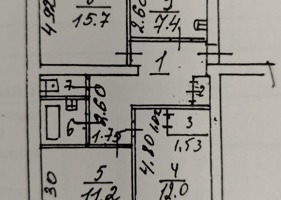 Продаётся 3-комнатная квартира, 62.2 м²