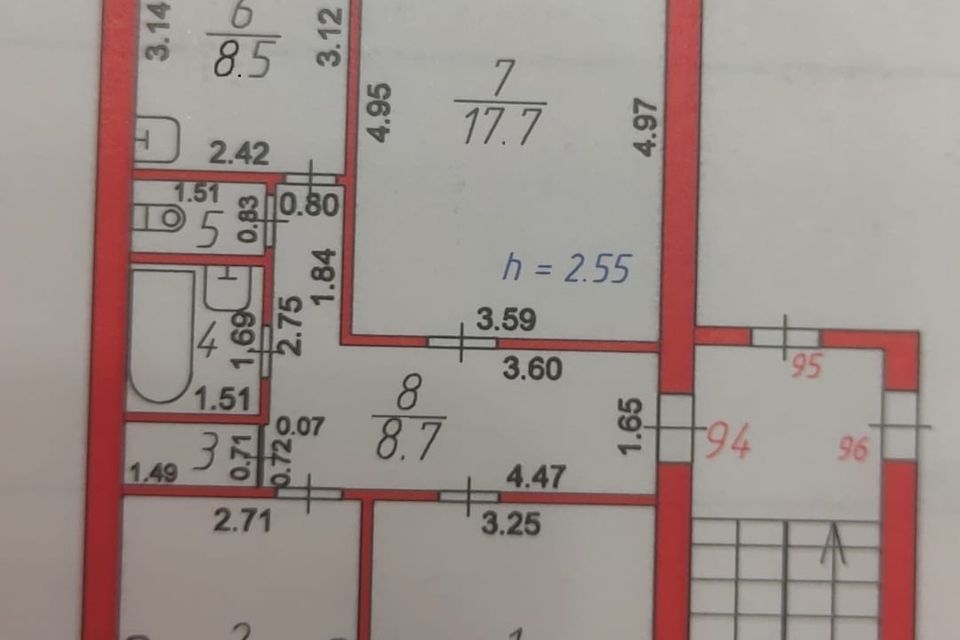 Продаётся 3-комнатная квартира, 67.7 м²