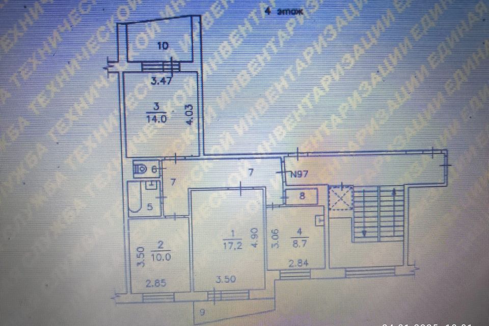 Продаётся 3-комнатная квартира, 65.3 м²