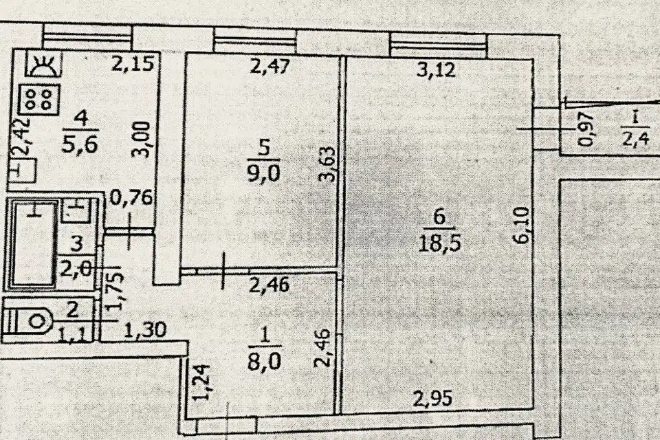 Продаётся 2-комнатная квартира, 47 м²