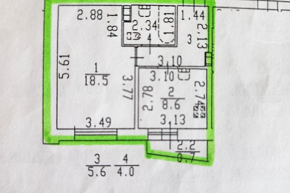 Продаётся 1-комнатная квартира, 36.7 м²