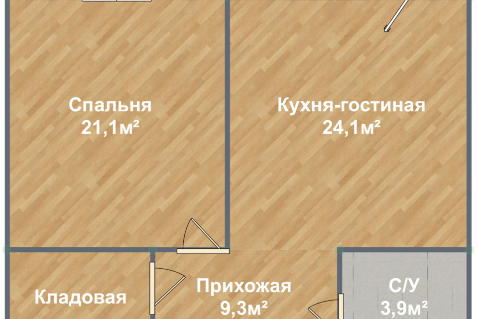 Продаётся 2-комнатная квартира, 63.9 м²