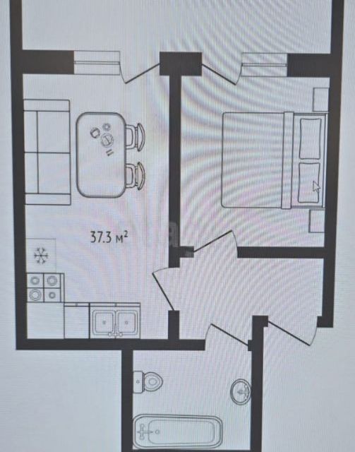 Продаётся 2-комнатная квартира, 37 м²