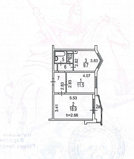 Продаётся 2-комнатная квартира, 51 м²