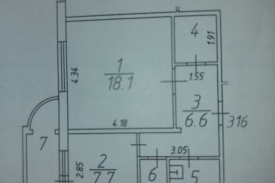 Продаётся 1-комнатная квартира, 42 м²