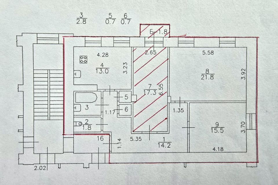 Продаётся 3-комнатная квартира, 87.8 м²