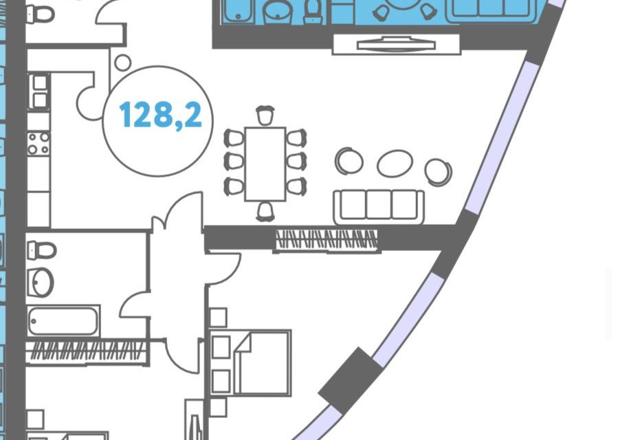Продаётся 3-комнатная квартира, 125 м²