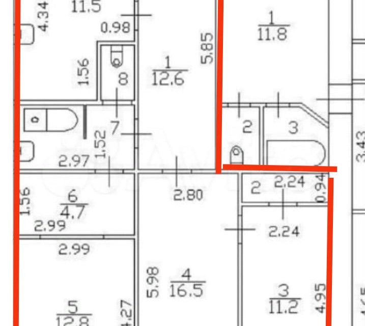 Продаётся 3-комнатная квартира, 77.2 м²