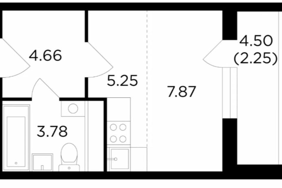 Продаётся студия, 21.5 м²