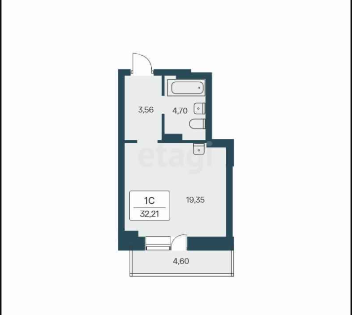 Продаётся студия, 32.8 м²
