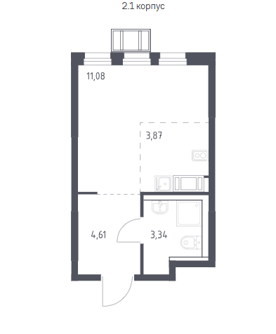 Продаётся студия, 22.9 м²