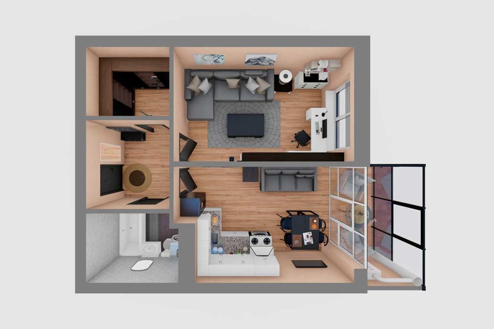 Продаётся 1-комнатная квартира, 49.95 м²