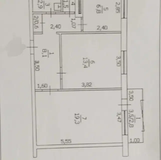 Продаётся 2-комнатная квартира, 54 м²