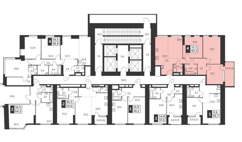 Продаётся 4-комнатная квартира, 89.3 м²