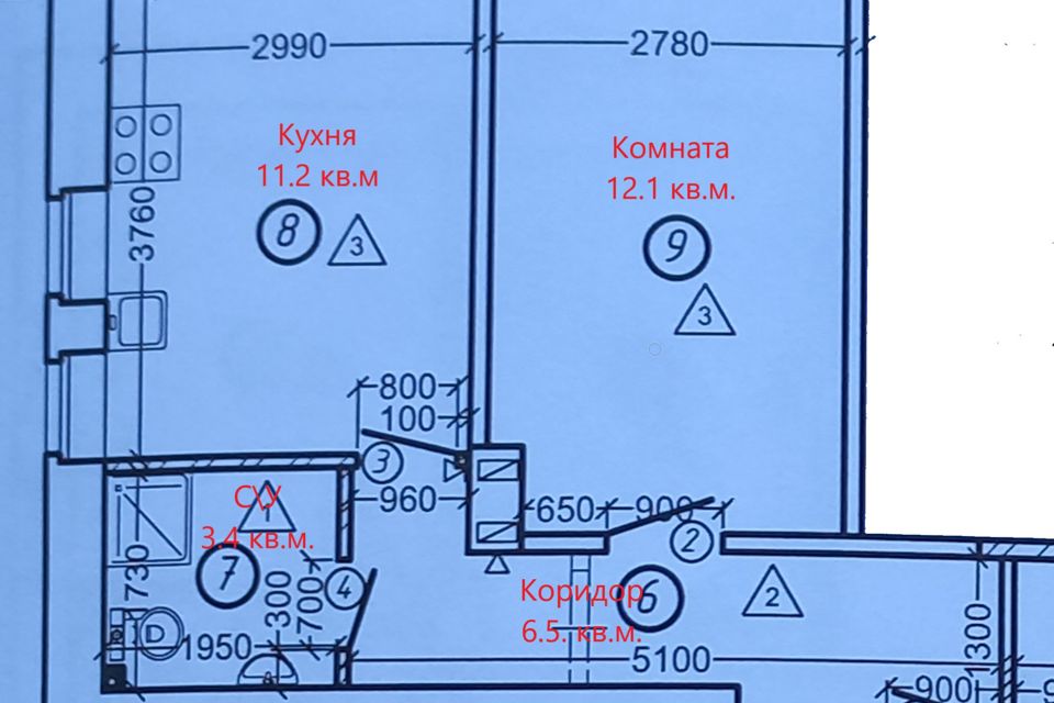 Продаётся 1-комнатная квартира, 33.2 м²