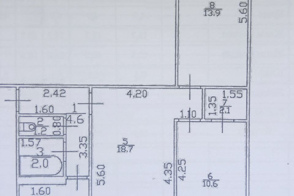 Продаётся 3-комнатная квартира, 58.8 м²