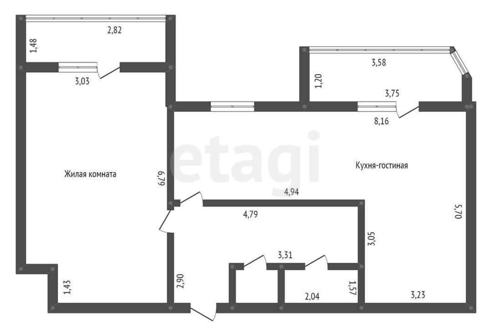 Продаётся 2-комнатная квартира, 73.3 м²
