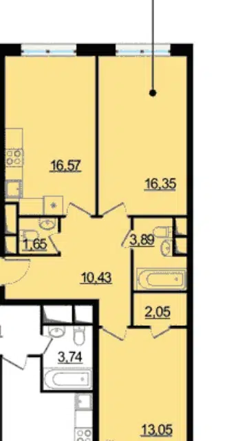 Продаётся 2-комнатная квартира, 65 м²