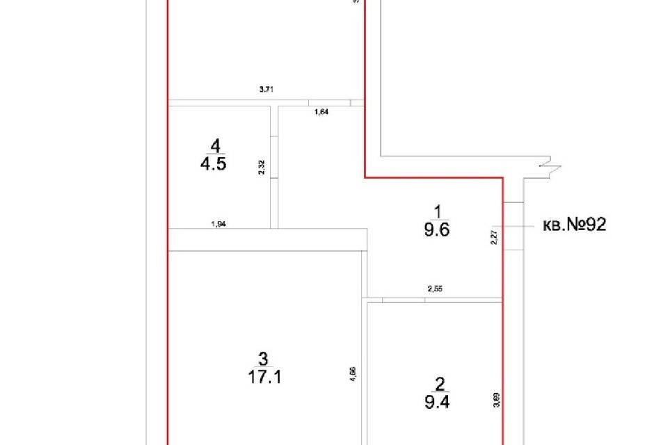 Продаётся 2-комнатная квартира, 55.1 м²
