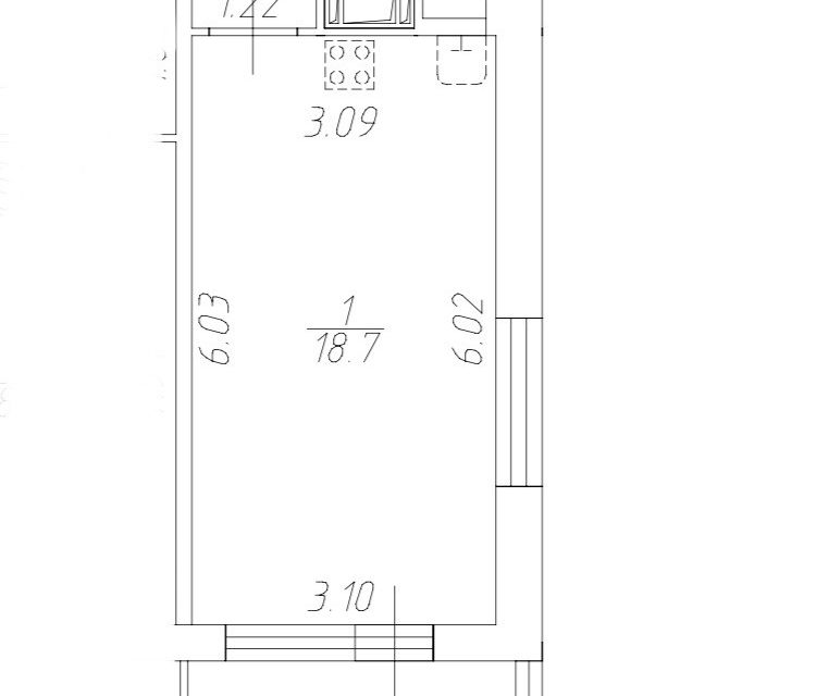Продаётся студия, 24 м²