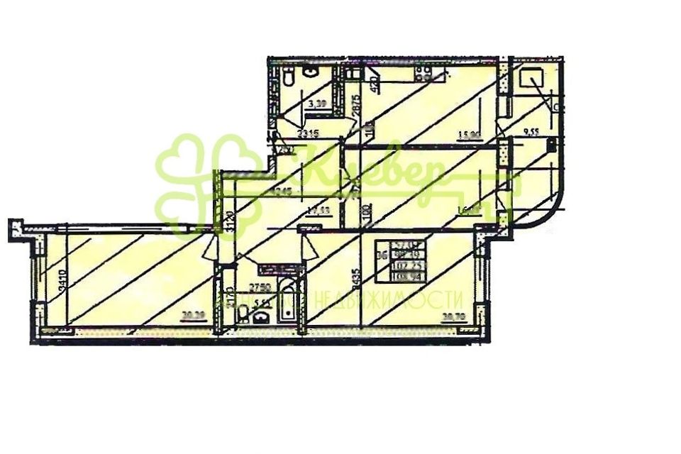 Продаётся 3-комнатная квартира, 102.25 м²