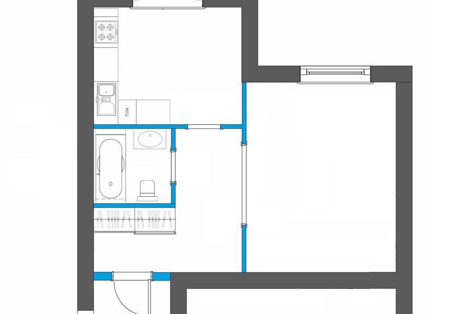 Продаётся 1-комнатная квартира, 40.3 м²