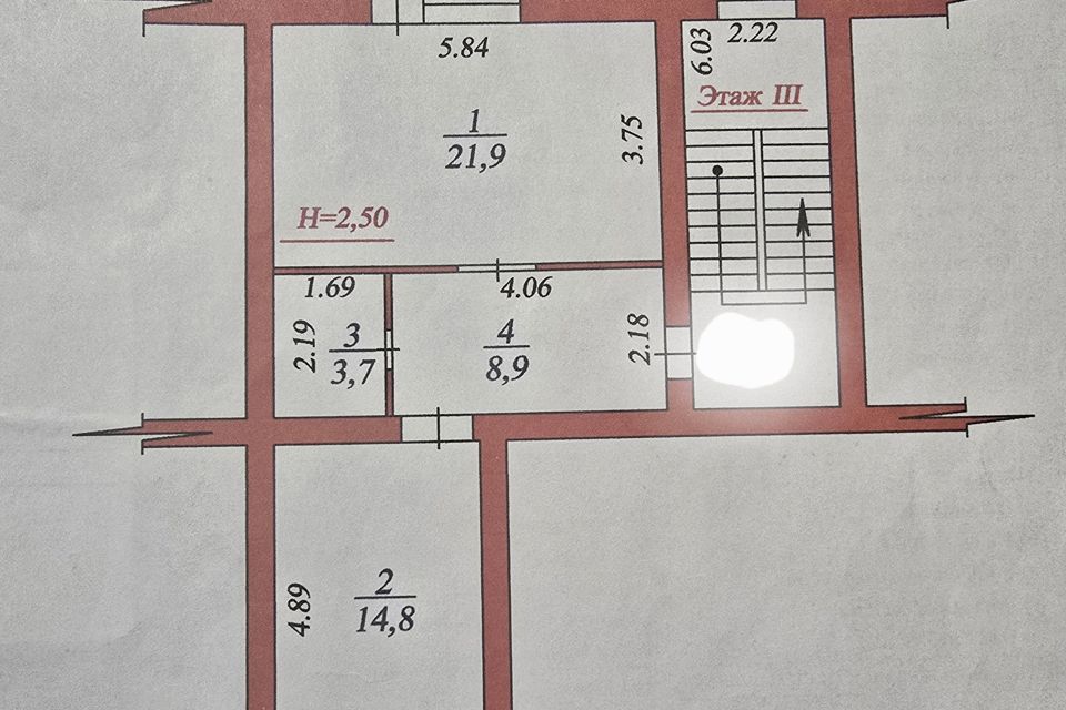 Продаётся 1-комнатная квартира, 51.7 м²