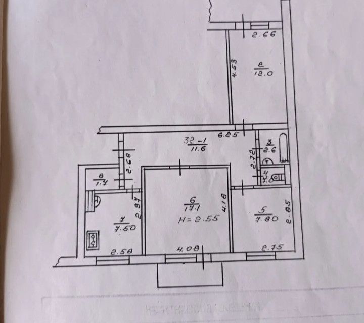 Продаётся 3-комнатная квартира, 63 м²