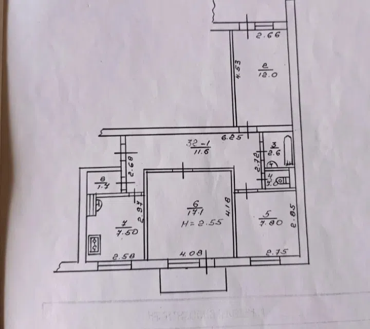 Продаётся 3-комнатная квартира, 63 м²