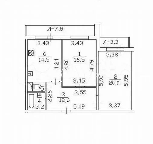 Продаётся 2-комнатная квартира, 68 м²