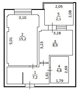 Продаётся 1-комнатная квартира, 36 м²