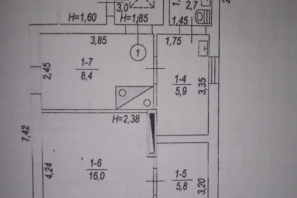 Продаётся 1-этажный дом, 60 м²