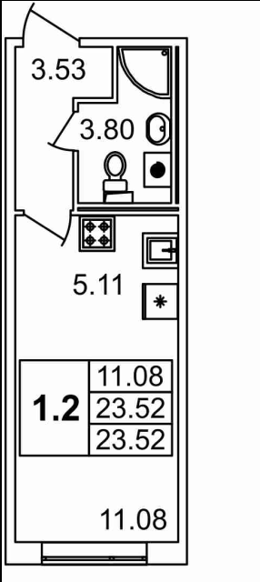 Продаётся студия, 22.6 м²